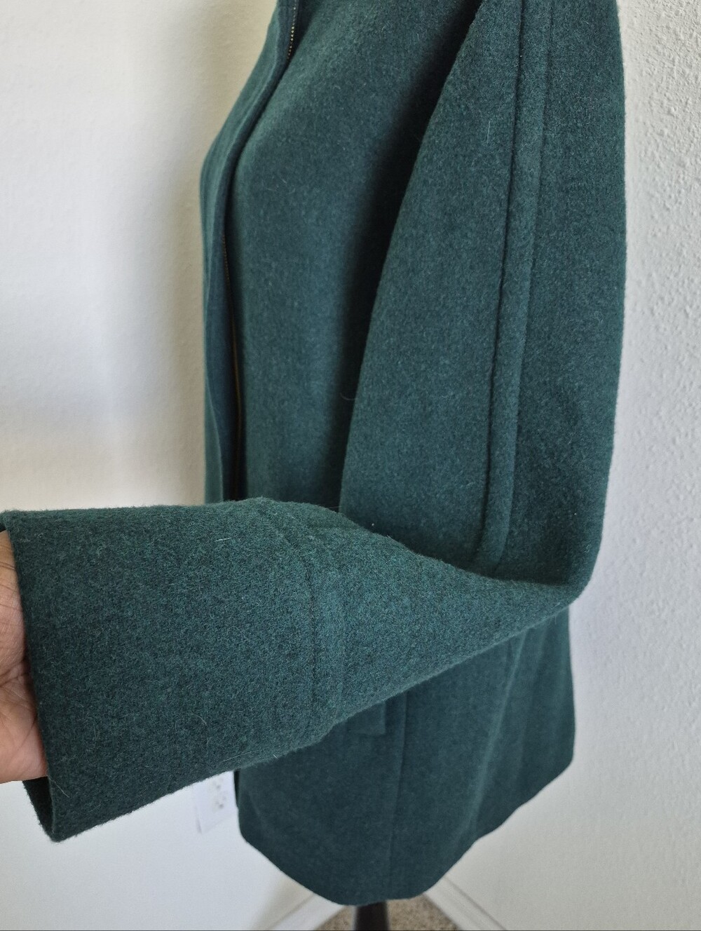 J. Crew factory Womens Green wool blend city coat 14 classic Preppy winter - Picture 13 of 16